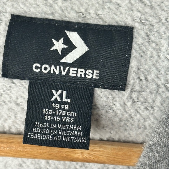 🔴 SOLD Converse Hoodie Gray Graphic Crew Neck - Picture 5 of 7